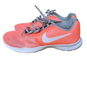 Nike Flex Bijoux Training Shoes Women Size 6 Orange Grey Excellent 881863-600